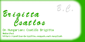 brigitta csatlos business card